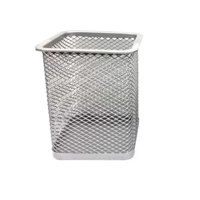 Kit 5 Porta Canetas Organizador de Mesa Quadrado Telado Aramado Grampos Clips Escritório Home Office Preto