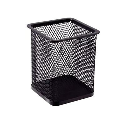 Kit 5 Porta Canetas Organizador de Mesa Quadrado Telado Aramado Grampos Clips Escritório Home Office Preto