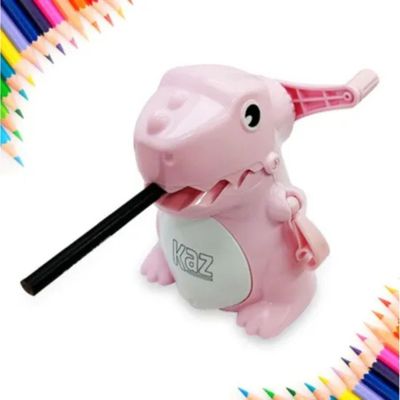 Apontador de Mesa Manual Dinossauro Rosa - KZ229RS - Kaz