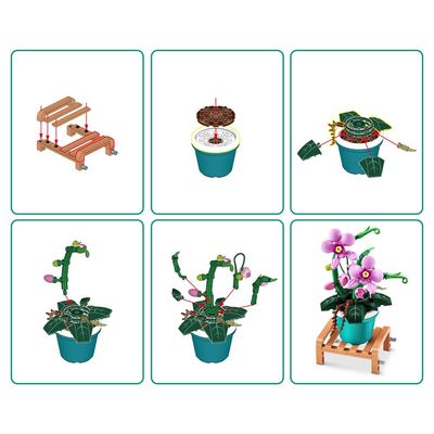 Blocos de Montar Max Premium Garden - Orquídea 169 pçs