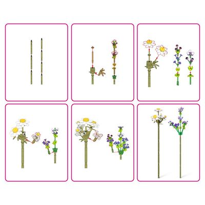Blocos de Montar Max Premium Flowers - Margarida 243 pçs