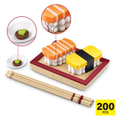 Blocos de Montar Max Premium Snacks - Sushi 200 pçs