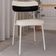 Cadeira Estofada Para Sala de Jantar Astrid Branco C01 Linho Palha Courino Preto - Lyam Decor