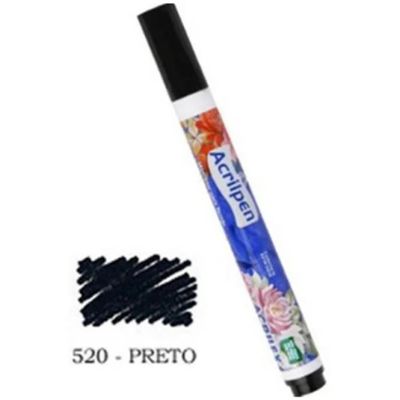 Kit com 2 Caixas de Canetas Acrilpen Acrilex – Preta e Vermelha para Tecidos