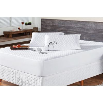 Protetor Colchao King Impermeavel Matelado Aquarela 01 Peça - Branco