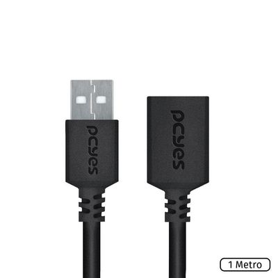 Cabo Extensor Usb A2.0 Macho Fêmea Puro Cobre 1m