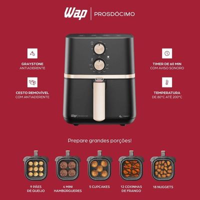 Fritadeira Wap Air Fryer Family 4l Antiaderente 1500W 220V