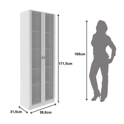 Kit 3 Armários para Escritório com Portas de Vidro ME4115 Branco
