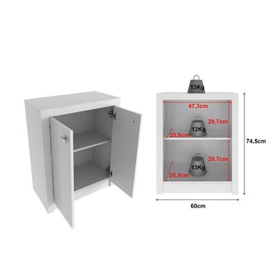 Kit 3 Armários para Escritório com Balcão, Armário e Estante Branco