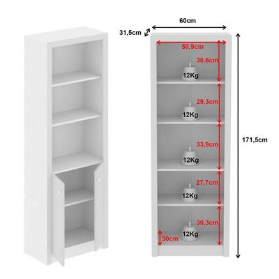 Kit 3 Armários Multiuso de Escritório com 6 Portas Branco