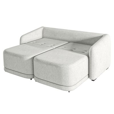 Sofá Cama Modulado Retrátil e Reclinável Decorativo Varsóvia 176cm Linho Cinza G33 - Gran Belo