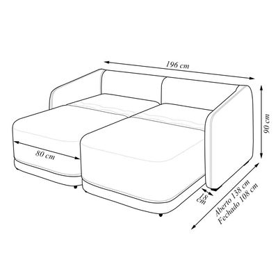 Sofá Cama Modulado Retrátil e Reclinável Decorativo Varsóvia 196cm Veludo Verde G33 - Gran Belo