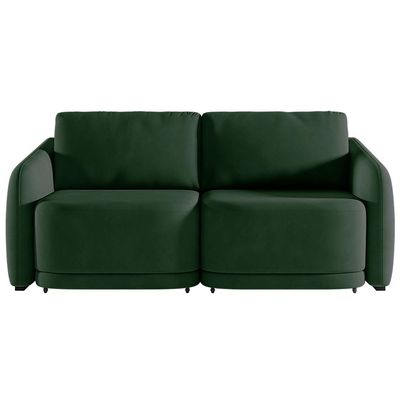 Sofá Cama Modulado Retrátil e Reclinável Decorativo Varsóvia 196cm Veludo Verde G33 - Gran Belo