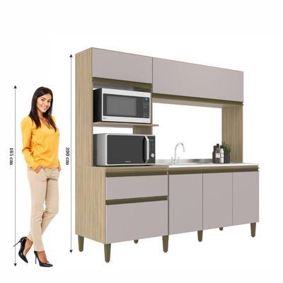 Cozinha Compacta Vitoria New Dourado Fume J Carvalho