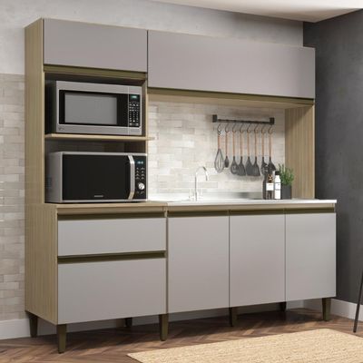 Cozinha Compacta Vitoria New Dourado Fume J Carvalho