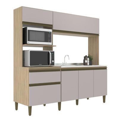 Cozinha Compacta Vitoria New Dourado Fume J Carvalho