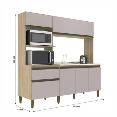 Cozinha Compacta Vitoria New Dourado Fume J Carvalho