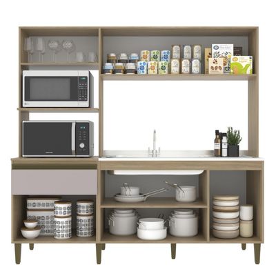 Cozinha Compacta Vitoria New Dourado Fume J Carvalho