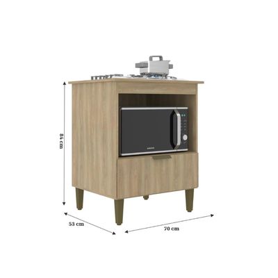 Balcão Cooktop Iara 4 Bocas Dourado J Carvalho