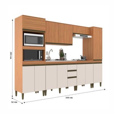 Cozinha Cecilia 6 Peças Freijo Off White J Carvalho