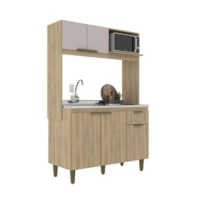 Cozinha Compacta Júlia 120Cm Dourado Fume J Carvalho