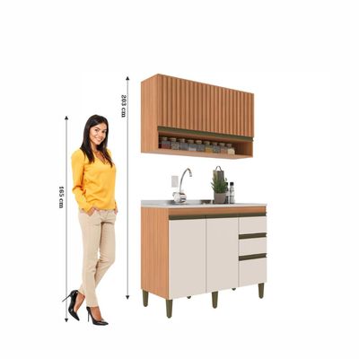 Cozinha Cecilia 2 Peças Freijo Off White J Carvalho