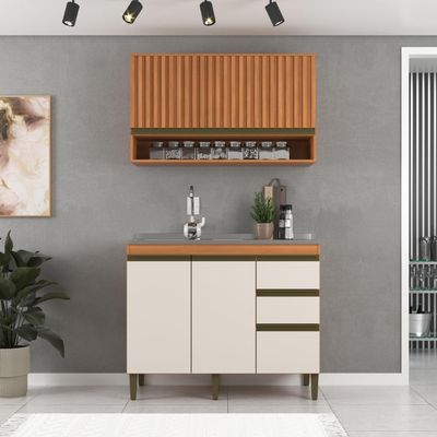 Cozinha Cecilia 2 Peças Freijo Off White J Carvalho