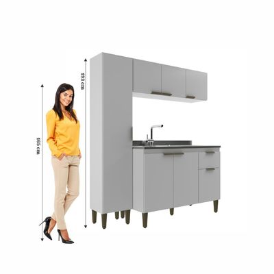Cozinha Alana 3 Peças C Paneleiro Branco J Carvalho