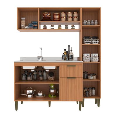 Cozinha Alana 3 Peças, Com Paneleiro J Carvalho Freijo Off White