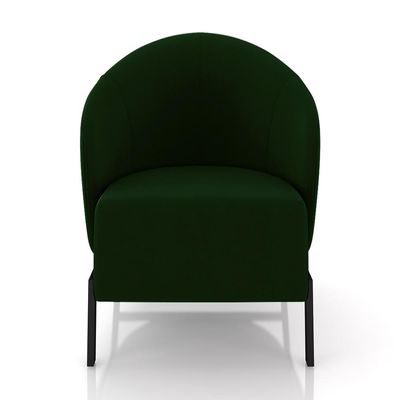 Kit 2 Poltronas Decorativa Sala de Estar kenya Pés em Ferro Veludo Preto/Verde G33 - Gran Belo