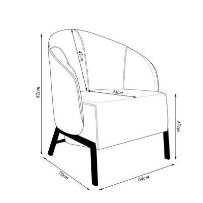 Kit 2 Poltronas Decorativa Sala de Estar kenya Pés em Ferro Veludo Preto/Verde G33 - Gran Belo