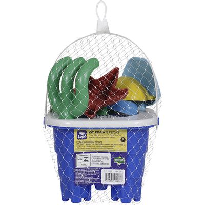 Kit Baldinho de Praia Castelinho com 8 Peças Cores Sortidas (P) Bel Único