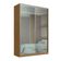 Guarda Roupa Solteiro Espelho 2 Portas de Correr Freijó Natural 165x59,8x235cm RC2002 Emovell