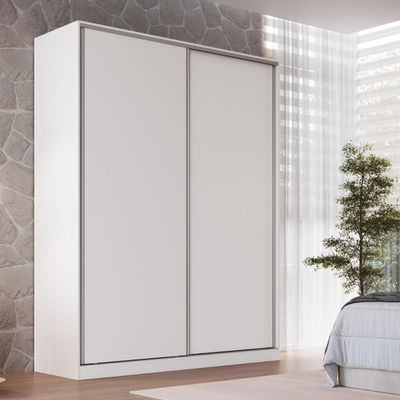 Guarda Roupa Solteiro Branco 183x59,8x235cm 2 Portas 3 Gavetas RC 2003 Emovell