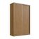 Guarda Roupa Solteiro 147x59,8x235cm 2 Portas 3 Gavetas Freijó Natural RC2004 Emovell
