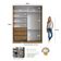 Guarda Roupa Solteiro Espelho Freijó Natural 2 Portas 3 Gavetas 183x59,8x235cm RC 2003 Emovell
