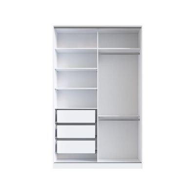 Guarda Roupa Solteiro 2 Portas 3 Gavetas Branco 147x59,8x235cm RC2004 Emovell