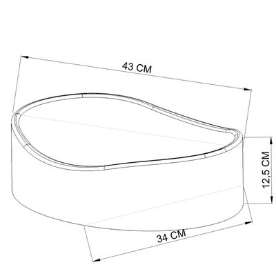 Cuba de Sobrepor Oval para Banheiro Berlin Preto 41x32x14cm Lavabo Preto