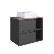 Gabinete de Banheiro Suspenso 60cm com 2 Nichos 1 Porta Basc