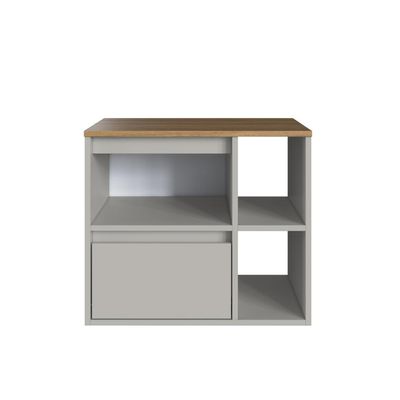Gabinete de Banheiro Suspenso 60cm com 2 Nichos 1 Porta Basc