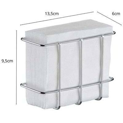 Kit 6 Porta Guardanapos Aramado Cromado Pequeno Buffet Mesa Café Restaurante Utimil