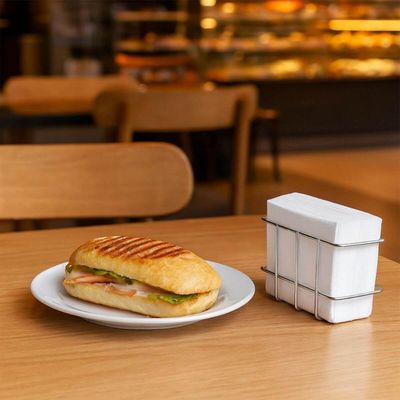 Kit 6 Porta Guardanapos Aramado Cromado Pequeno Buffet Mesa Café Restaurante Utimil