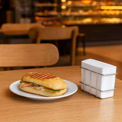 Jogo 25 Porta Guardanapos Pequenos Restaurante Cafés Cromado Utimil Padaria Bistrô