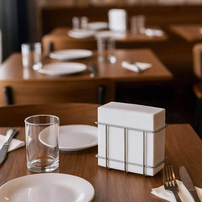 Jogo 25 Porta Guardanapos Pequenos Restaurante Cafés Cromado Utimil Padaria Bistrô