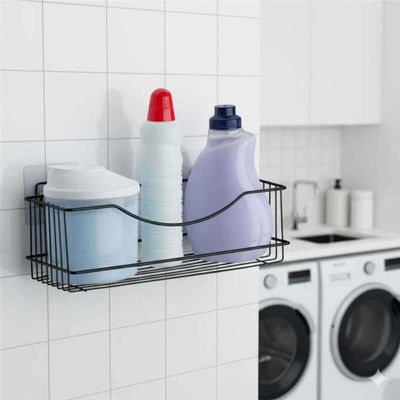 Kit 2 Prateleiras Suportes Shampoo Preta Linha Adesiva para