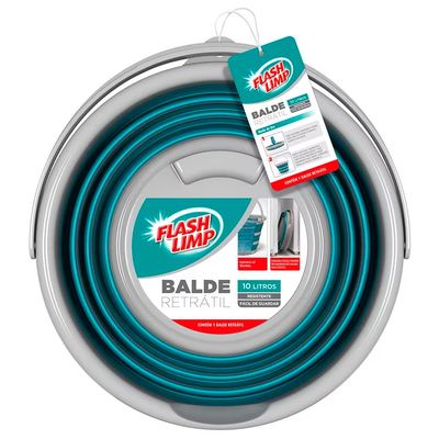 Balde Retrátil FlashLimp 10L Verde Esmeralda Verde Esmeralda