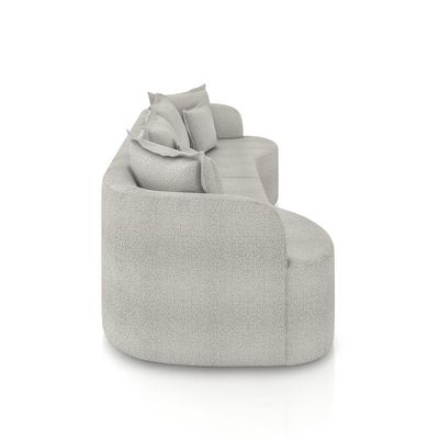 Sofá Living Decorativo Salinas 2 Lugares com Almofadas 210cm Modulado Bouclê Cinza G33 - Gran Belo