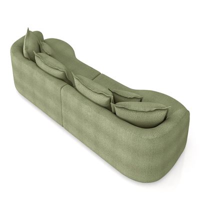 Sofá Living Decorativo Salinas 2 Lugares com Almofadas 210cm Modulado Bouclê Verde G33 - Gran Belo