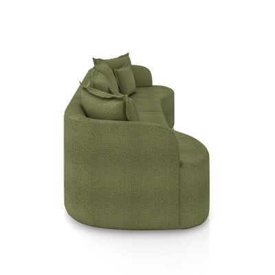 Sofá Living Decorativo Salinas 3 Lugares com Almofadas 250cm Modulado Bouclê Verde G33 - Gran Belo