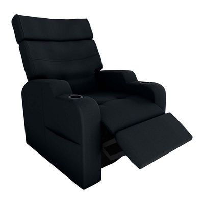 Poltrona Do Papai Reclinável Premium Com Porta Copos E Porta Controle Toro Matrix Veludo Preto